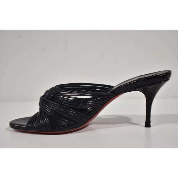 Christian Louboutin Multitaski 70 Black Strap Backless Mule Kitten Heel 36.5 - Picture 8 of 12